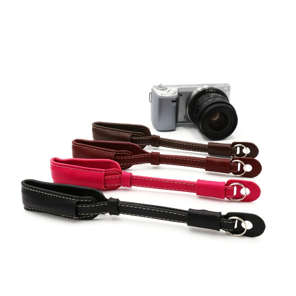 Двойной чехол из искусственной кожи с ремешком на запястье для камеры Sony Canon Nikon