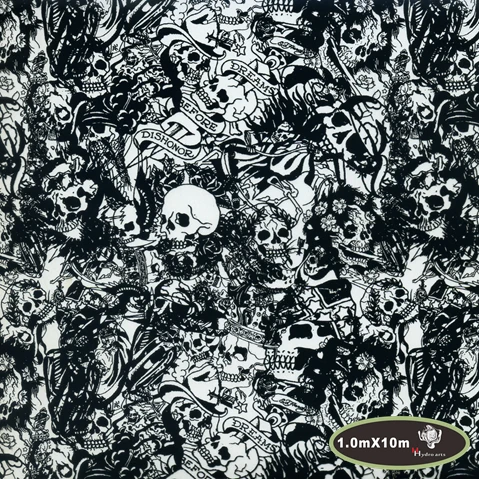 HTMA23 1 SKULL гидрографическая пленка для переноса воды Гидрографическая печать м * 10