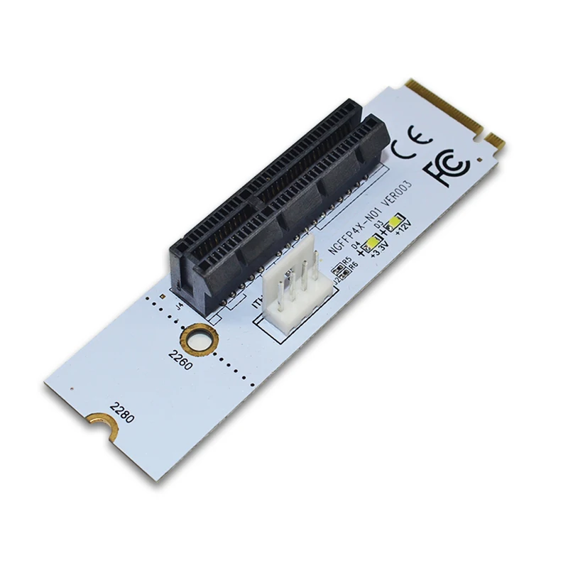 M.2 к PCI-E 4X Riser Card M2 Key M к PCI Express X4 адаптер с светодиодный индикатором напряжения NGFF riser для NVMe для Биткойн Майнер