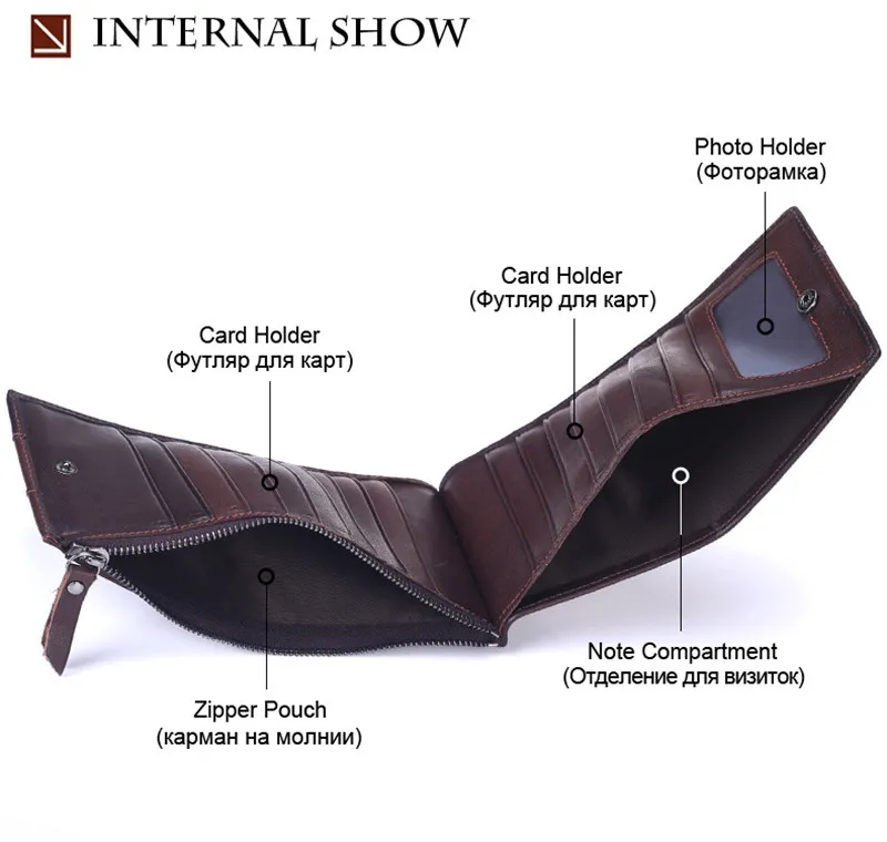 Quality Cowhide Men Clutch Wallets Genuine Leather Long Purses Business Large Capacity Wallet Zipper Pocket For Male