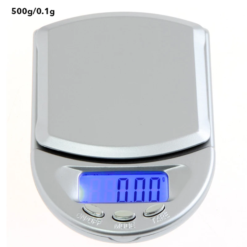 500gx0.1g Urijk 0,01/0,1 г электронные кухонные весы Мини карманный ЖК-дисплей Подсветка Нержавеющая сталь Портативный ювелирные электронные весы 500/200/100g Ёмкость - Цвет: 500gx0.1g
