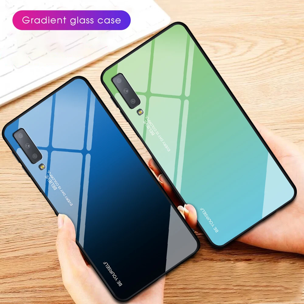 Градиентный чехол Aurora для Samsung Galaxy A5 2017 A520 A520F из закаленного стекла SM-A520 SM-A520F/DS