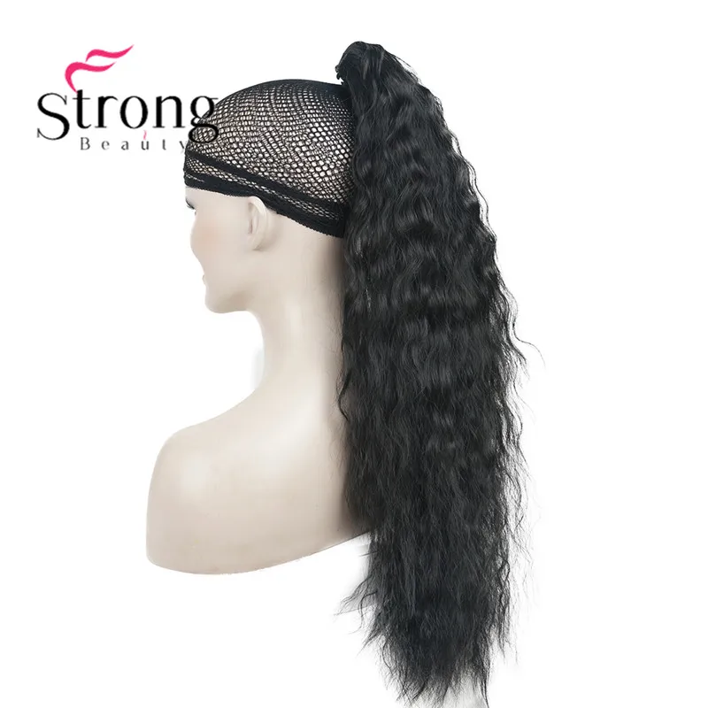 StrongBeauty 24 ''6 цветов синтетический конский хвост Кудрявые Волнистые коготь наращивание волос клип на шнурке шиньон