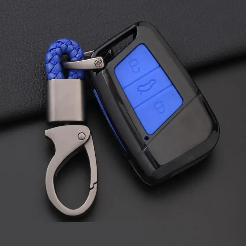 Carbon Fiber Key Case For Car 3 Buttons Vw New Magotan Skoda Superb Passat B8 A7 Golf car key cover | Автомобили и мотоциклы