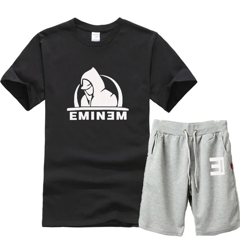 Новинка 2018 модная Мужская хлопковая футболка с короткими рукавами Eminem