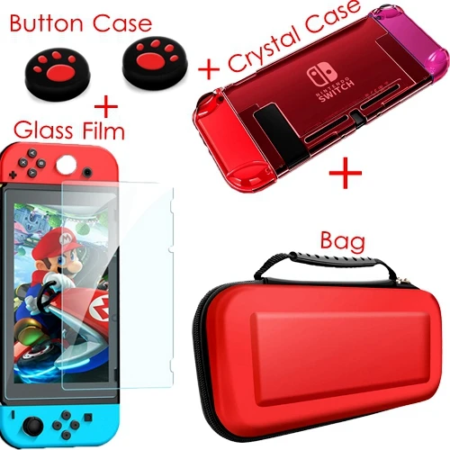 Съемный кристально прозрачный чехол для ПК для nintendo kingd Switch NS NX чехол s Жесткий прозрачный чехол для задней крышки оболочка ультра тонкая сумка - Цвет: Kit 3
