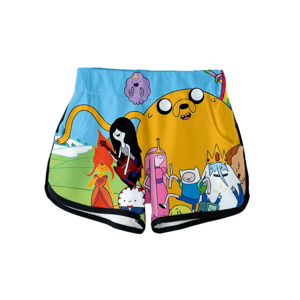 Женские шорты с 3D принтом Adventure Time летние модные повседневные для девочек модная