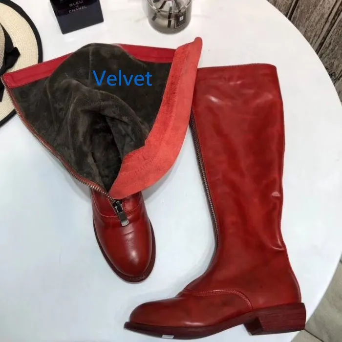 as show Новейшая модель зимних шерстяных ботинок женские модные теплые сапоги до колена на Высоком толстом каблуке с круглым носком и натуральным мехом - Цвет: as show