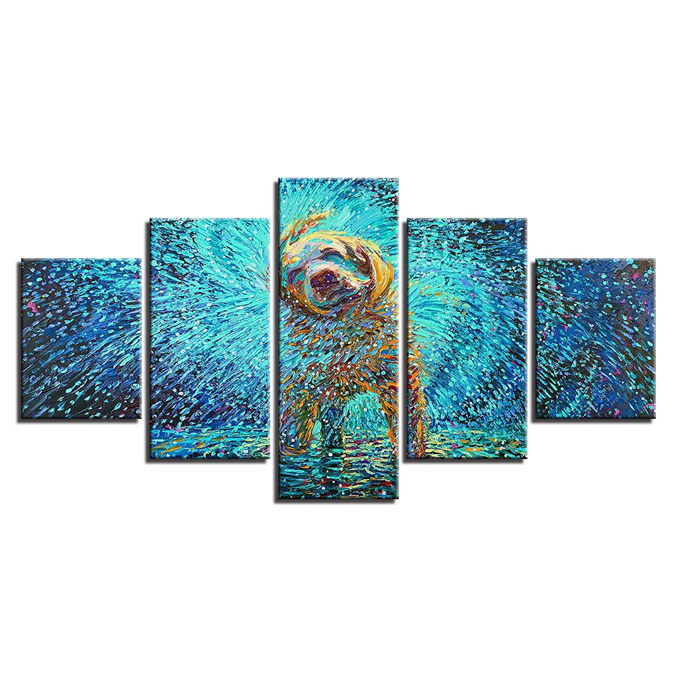 Модульная Настенная картина с изображением собаки 5 панелей|picture for living room|modular