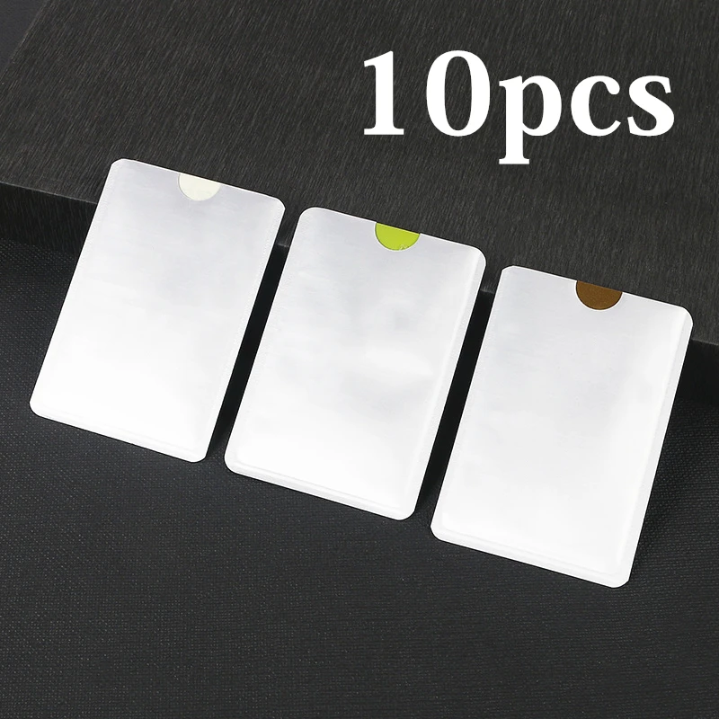 10 шт. Серебряный анти-сканирующий RFID рукав протектор Кредитная ID карта алюминиевый держатель фольги анти-сканирующая карта рукав Горячая EDC Мульти инструменты