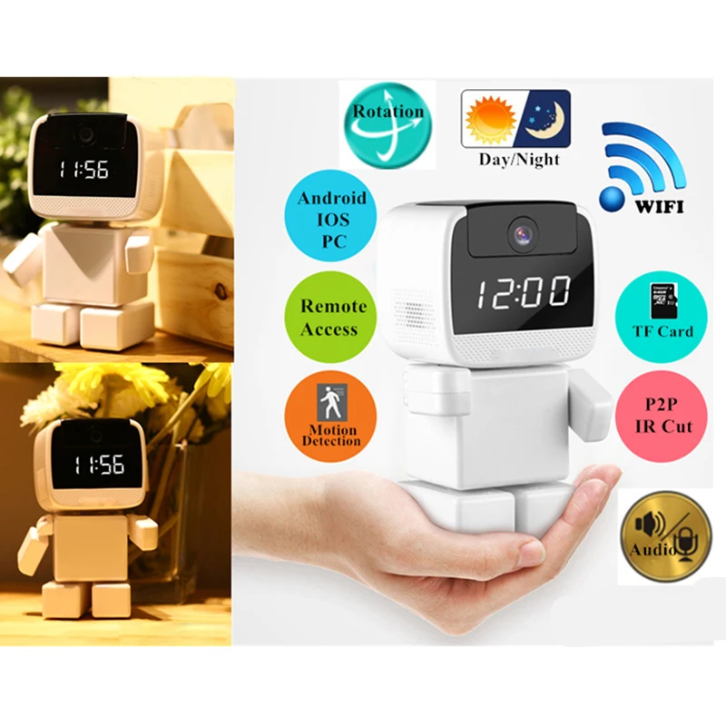 

Robot Security IP Camera WIFI HD Baby Monitor Audio SD CMOS Wireless 960P CCTV P2P PTZ Surveillance Cam Remote Home Monitoring