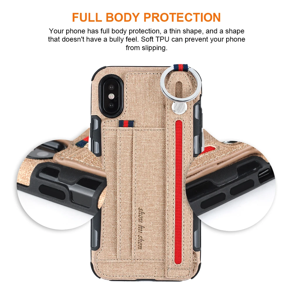 NYFundas for iphone 8 7 6 6s plus X case Leather Wallet Cloth Texture with Card Slots Holder cover XS MAX XR |
