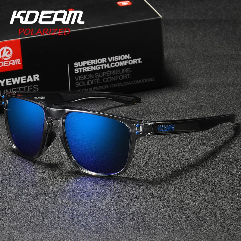 Мужские и женские спортивные очки KDEAM поляризационные солнцезащитные с