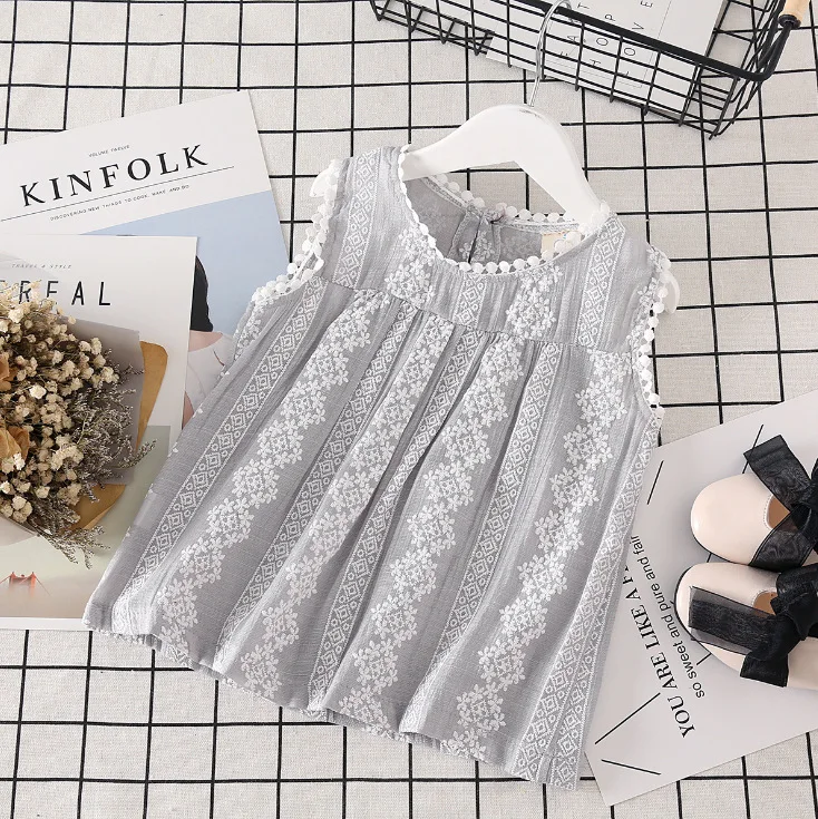 Новинка 2019 футболки с вышивкой детская одежда модная хлопковая Однотонная