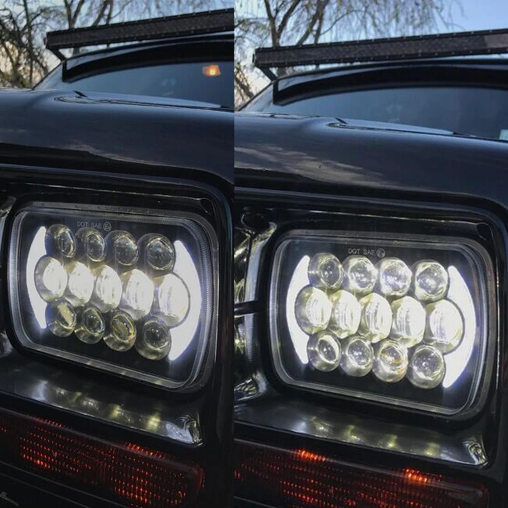 1pcs 5X7 inch 85W h4 LED HEADLIGHT 7x6 headlamp DRL for Jeep Wrangler YJ Cherokee XJ truck FLD 50 60 70 80 Firebird Celica | Автомобили и
