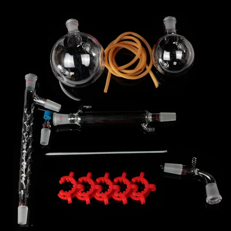 

CZ In Stock 1000ml Distillation Apparatus Lab Chemistry Glassware Kit Chemistry Lab Glass Distilling Distillation Apparatus Set