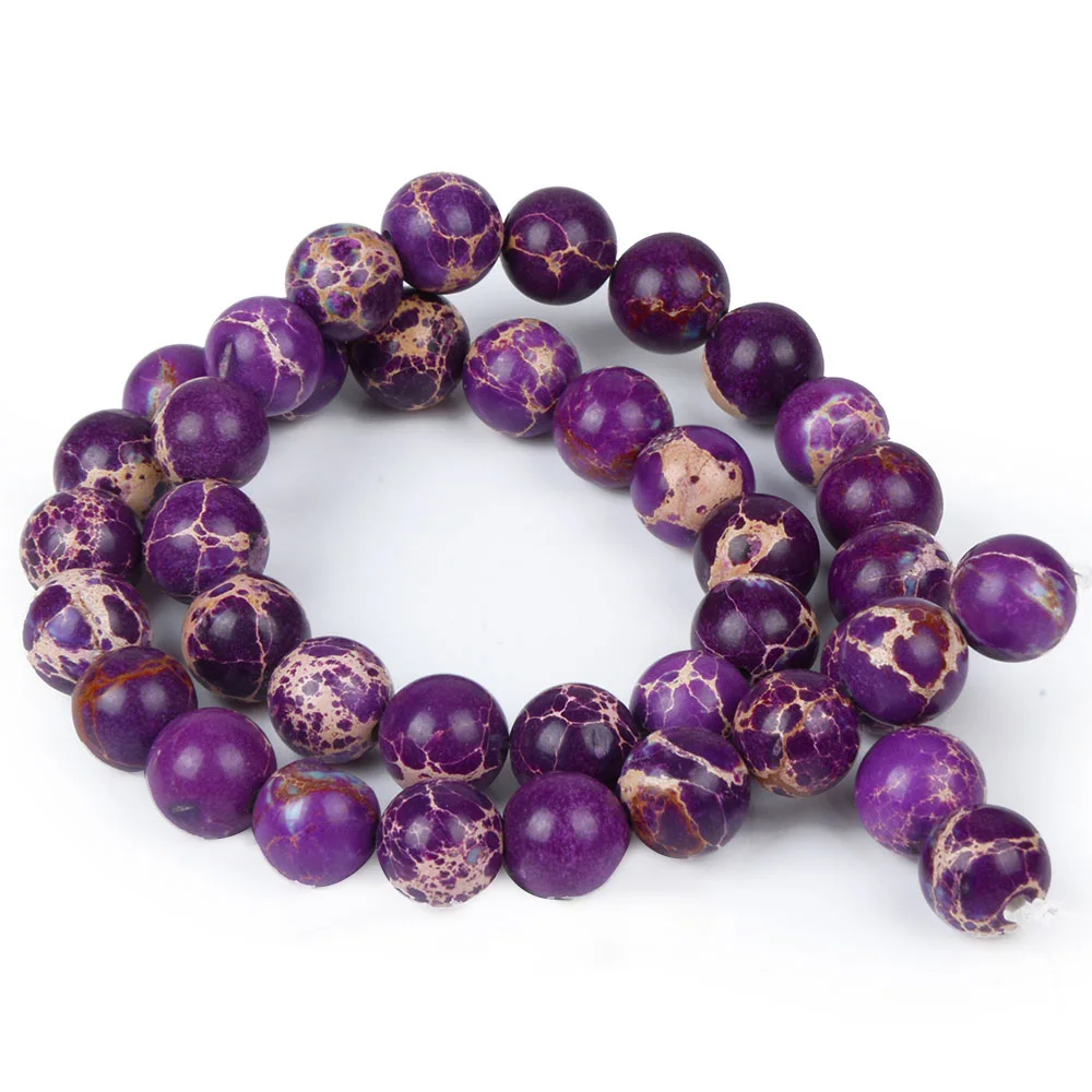 purple Императорский король камень зеленый Aqua бусины для DIY натуральный камень украшения, браслеты с бусинами бусины материал - Цвет: purple