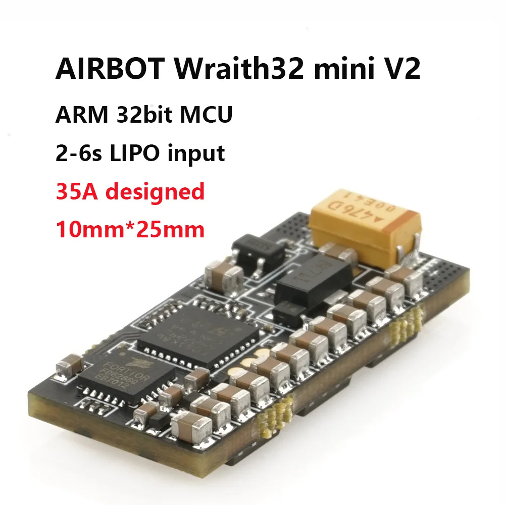 LHI AIRBOT Новый Wraith32-Mini-V2 35A/25A 32bit BLHeli_32 ESC OPTO (2-4 s) DSHOT1200 для QAV250 XR220 210 FPV Quadcopter 1 шт. |