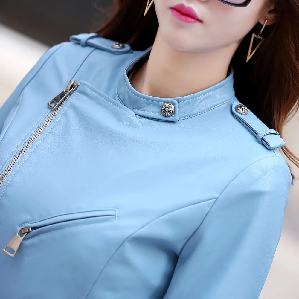 EASTOKES Модные женские кожаные байкерские куртки с асимметричным передним карманом