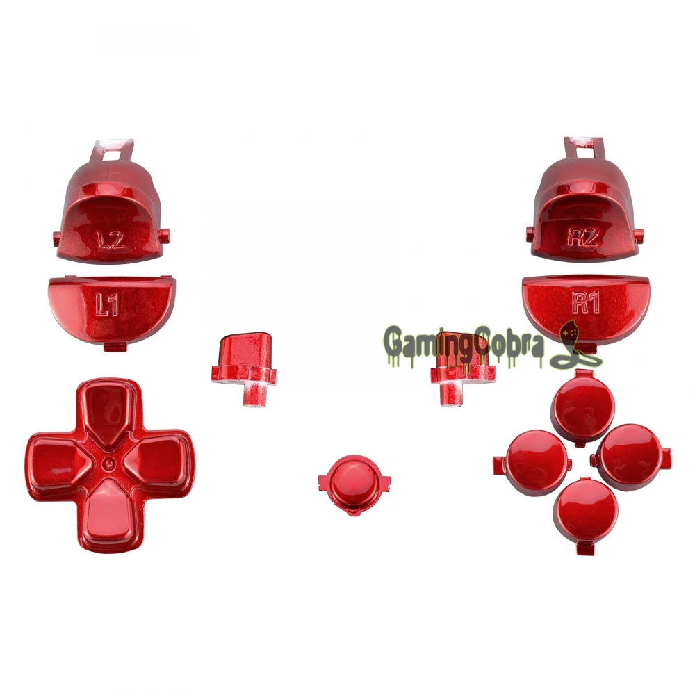 

eXtremeRate Glossy Red Full Set Kit Buttons for PS4 Pro Slim Controller CUH-ZCT2 JDM-040 JDM-050 JDM-055