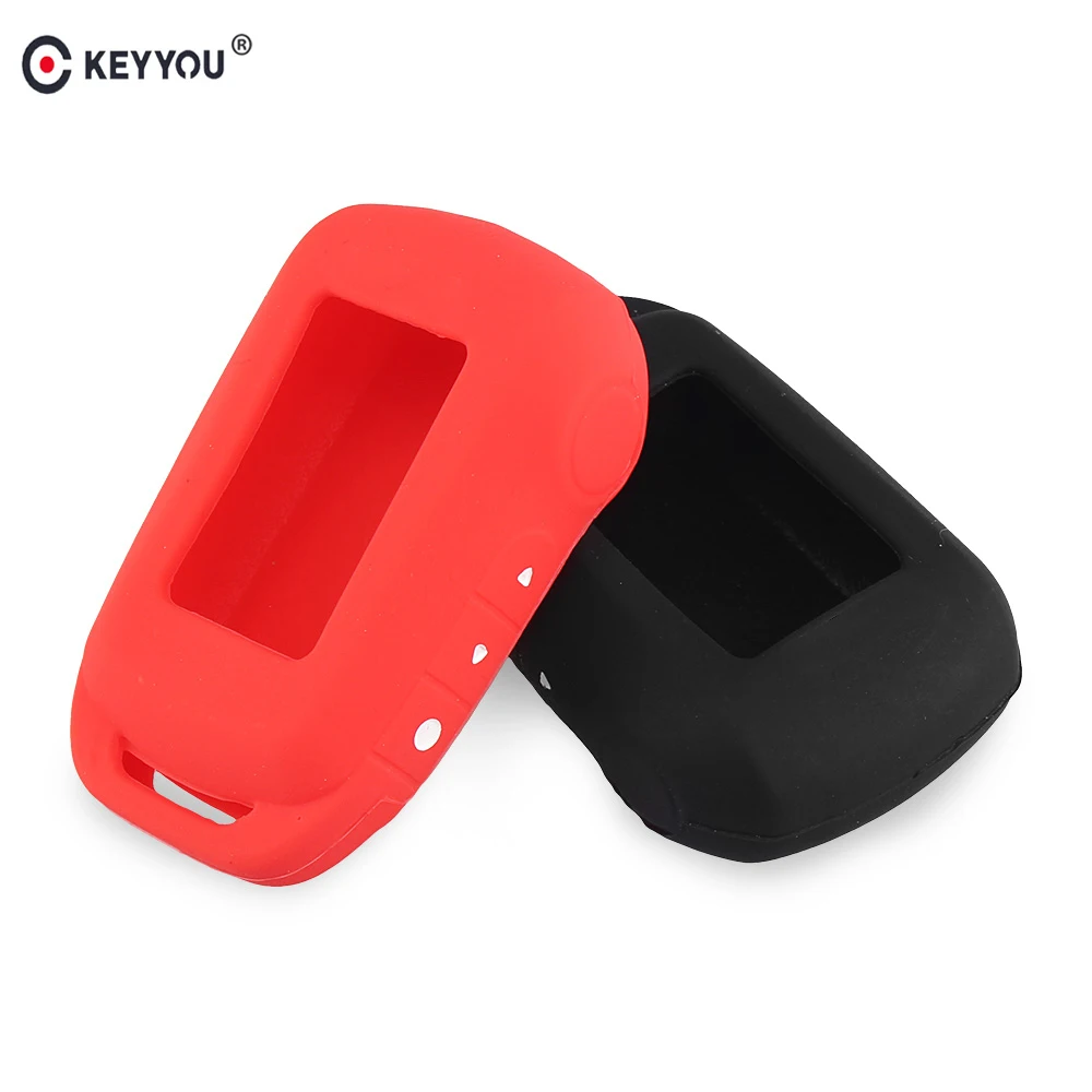 

KEYYOU Silicone Key Case Tamarack For Russian Two Way Car Alarm LCD Remote Control Keychain For Starline A92/A94/V62/A62/A64