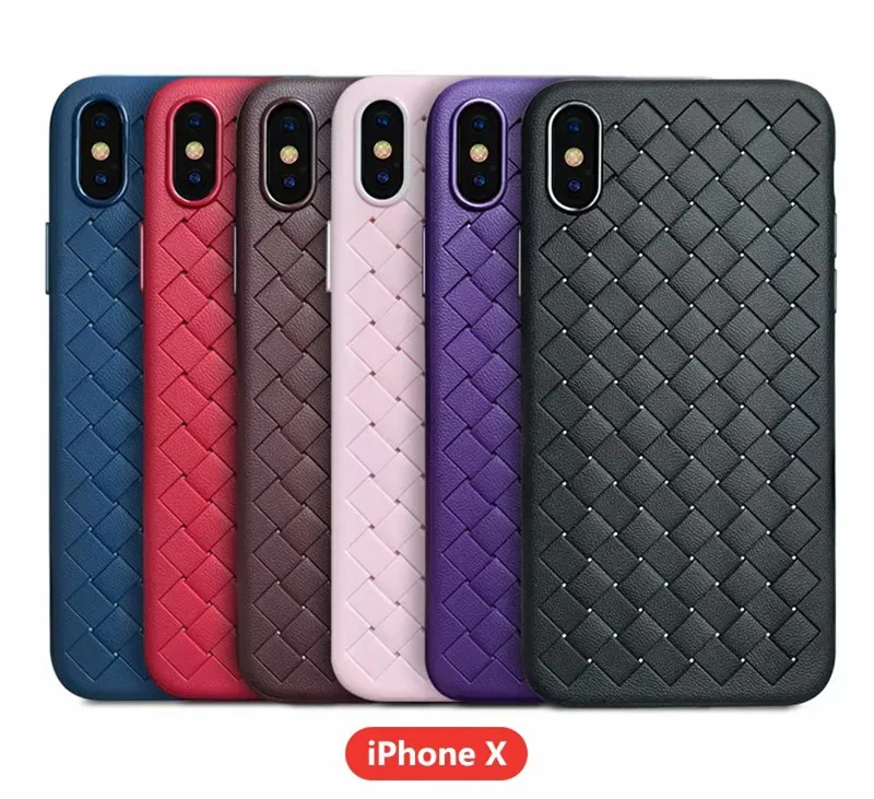 For Iphone X XR XS Max Luxury Grid Super Soft Shockproof Phone Case 6 6s 7 8 Plus Silicone Cover Accessories |