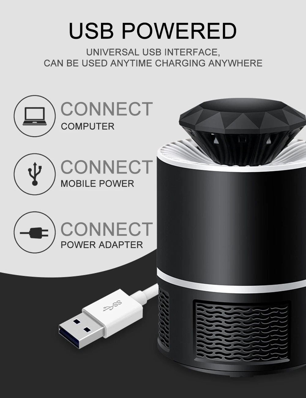 USB лампа-убийца от комаров, светодиодный, безопасная, бесшумная, ловушка для насекомых, наружная, для насекомых, для дома, садик за домом, репеллент