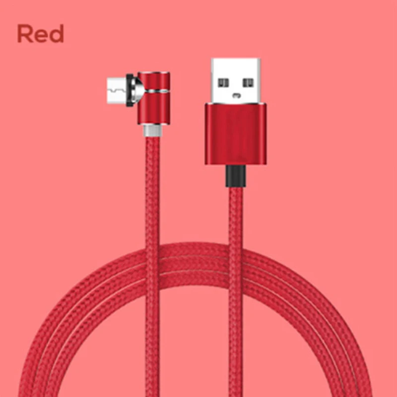 Магнитный поток света 90 градусов для кабеля Micro USB и Type C Быстрая зарядка iPhone X XR 6 7 8