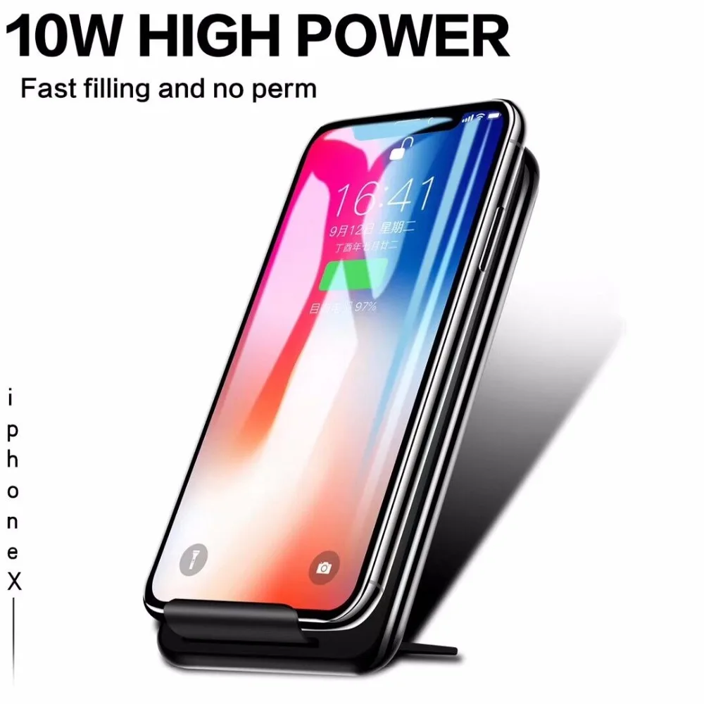 10 Вт QI Быстрое беспроводное зарядное устройство для Samsung galaxy S9 S8 plus S7 S6 edge note 9 8