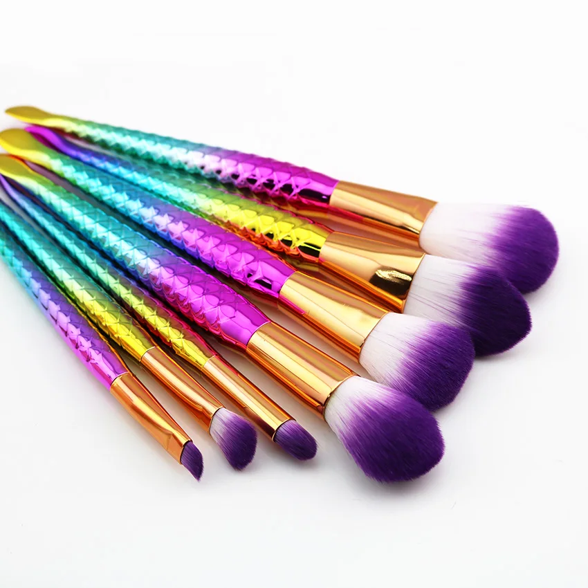 8 шт. форма русалки набор кистей для макияжа большая рыба хвост основа порошок