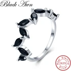 Женское кольцо из серебра 925 пробы, с черной шпинелью