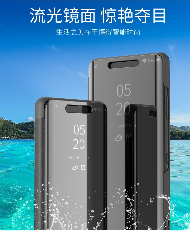 Зеркальный Смарт-Чехол С Откидывающейся Крышкой для sony Xperia XZ3, Прозрачный HD экран, полное покрытие для Xperia XZ3 XZ 3, противоударный чехол для телефона s Coque Capa