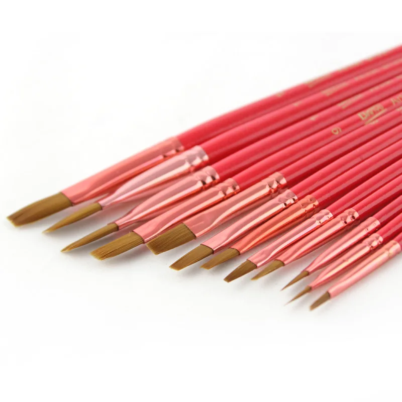 Bianyo 12 шт. различных моделей плоская нейлоновая головка для волос акварельная