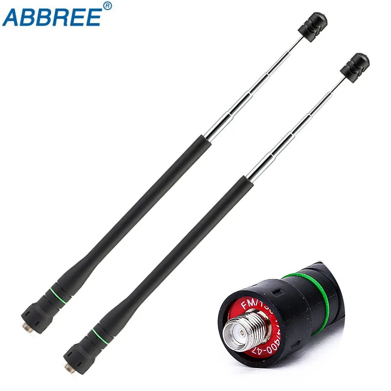 2 шт. Abbree AR 775 телескопическая SMA F женский двухдиапазонная антенна для Baofeng UV 5R S9