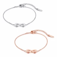 fashion simple infinity women s bracelets bangles rose gold color stainless steel link chain female ladies jewelery gift