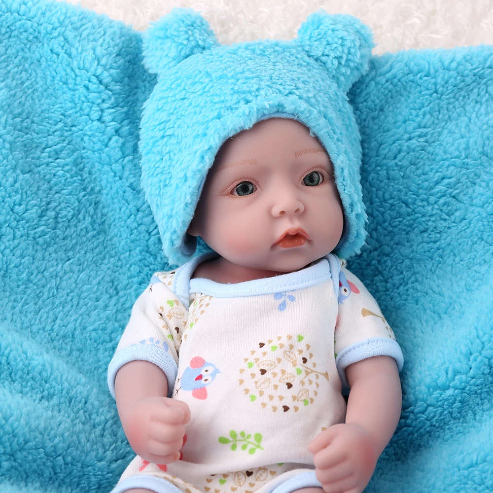 KAYDORA Reborn Baby Doll Mini 10 дюймов синий мальчик полный винил силиконовый милый Близнецы