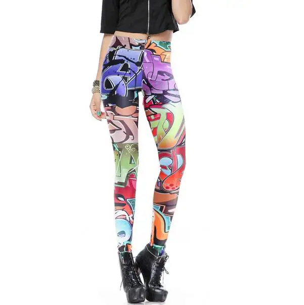 graffiti Leggings Summer Styles Sexy Fashion Women Fitness Leggings New Color Machine Game Pencil Trousers Autumn Jeggings