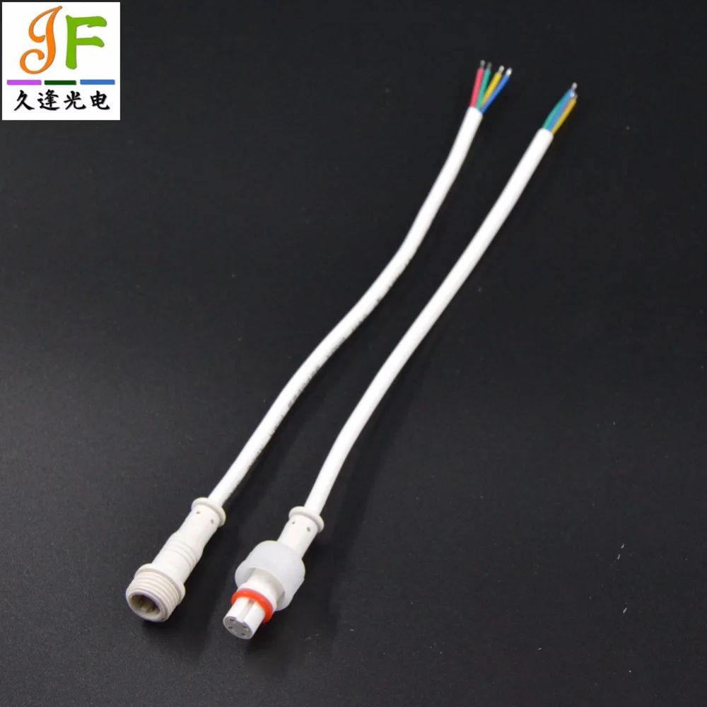 Водонепроницаемый светодиодный разъем из белого/черного пластика 0 3 дюйма 4