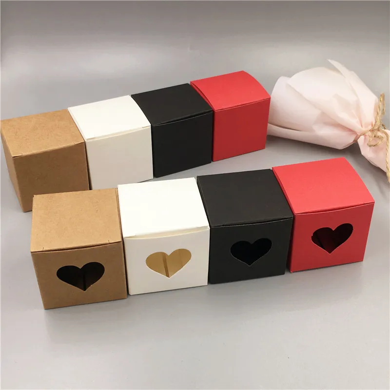 10 шт. 5x5x5 см простая крафт-бумажная коробка для свадебной вечеринки