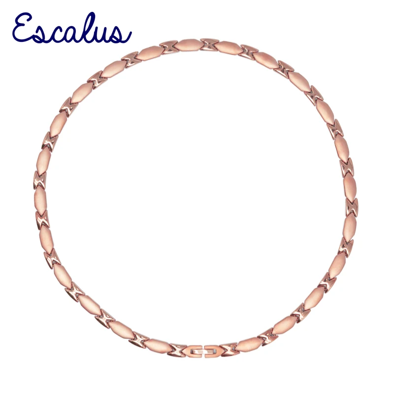 

Escalus 23 PCS 99.9999% Full High Pure Solid Germanium Popular Necklace For Women Rose Gold Color Titanium Fashion Necklace