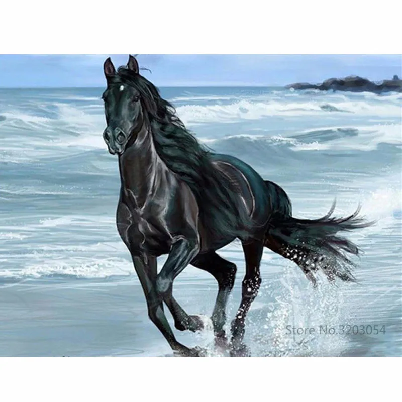 CHUNXIA Framed DIY Painting By Numbers Animals Horse Acrylic Modern Picture Home Decor For Living Room 40x50cm RA3399 | Дом и сад