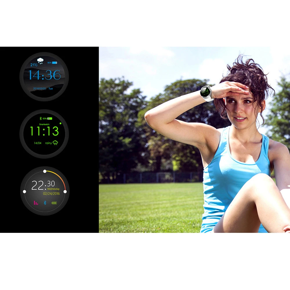 Kingwear KW18 1.3 ''IPS Круглый циферблат SmartWatch телефон sim карты MTK2502 Шагомер Bluetooth 4.0