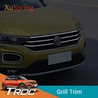 Для VW T-Roc Troc 2017 2018 2019 Передняя средняя Заготовка решетка радиатора горизонтальная отделка Стайлинг украшение