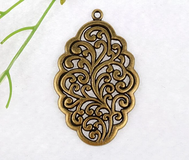 Винтажные Бронзовые Подвески с полыми листьями подвеска для изготовления