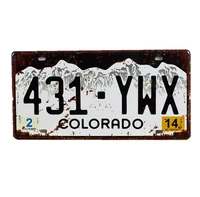 colorado florida vintage garage car number license plate metal tin signs wall art painting truck iron craft home bar decor n074