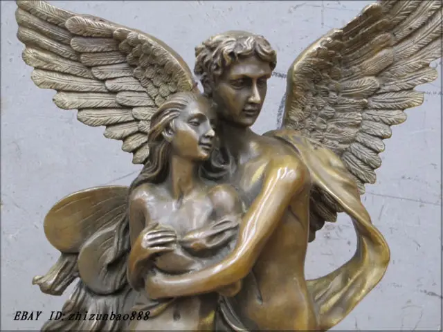 19 &quotWestern Art красивая Бронзовая Статуя красоты и ню Амур любовь бог статуя