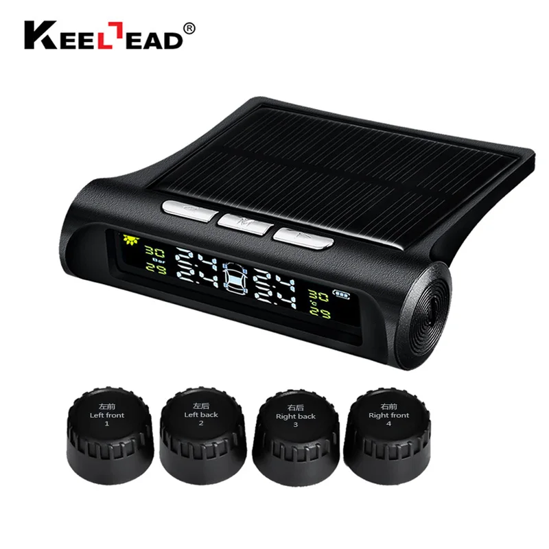 KEELEAD TPMS шины Давление мониторинга Системы Солнечный Мощность зарядки цифровой