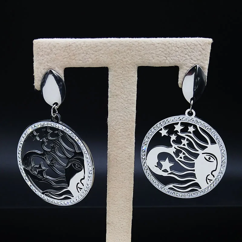 Женские серьги-гвоздики серебряного цвета из нержавеющей стали | Украшения и
