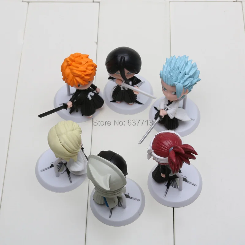 6 шт./компл. 7 см Аниме Bleach Ichigo Ulquiorra cifer Renji Ichimaru Gin Toushirou ПВХ фигурки игрушки куклы |