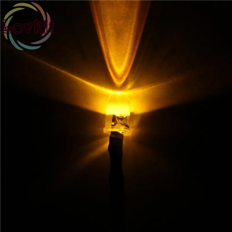 50pcs 5MM 12v Pre-Wired Resistor Round Top Yellow LED DC 20cm Emitting Diode DIY For car Lamp High Quality Wholesale Retail | Лампы и